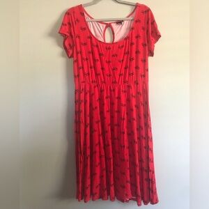 Torrid Womens Large Short Sleeve Mini Dress with Bicycle Print in Navy Red